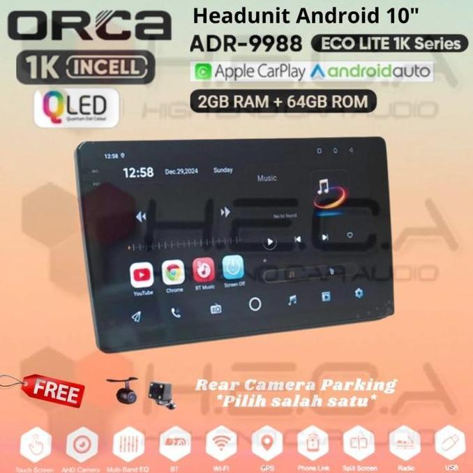Sale Orca Eco Lite 1K Series 2/64 Gb 10" Inch Android Adr-9988 Head Unit Tape Tv Mobil + Kamera Mund