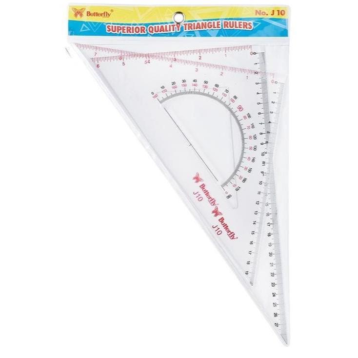 Penggaris Segitiga Set Sepasang Butterfly J12 No.12 / J10 No.10 / J8 No.8 Terlaris/Termurah