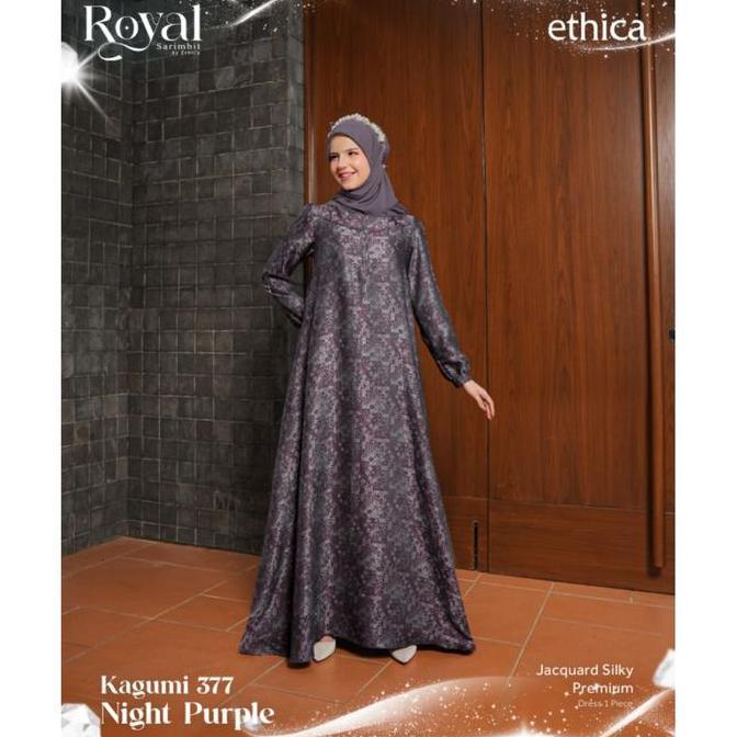 NEW Sarimbit Royal Night Purple Original - Sarimbit Keluarga - Sarimbit Lebaran - Family Set Lebaran