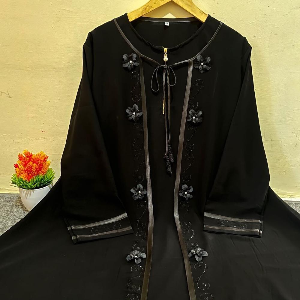 HOT SALE ABAYA AURORA BEST SELLER ABAYA JETBLACK GAMIS KHAS TEMBORO