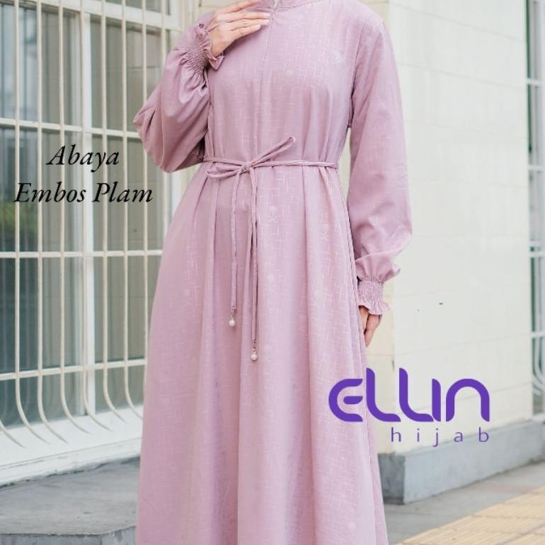 NEW DEALS ELLIN HIJAB - ABAYA WANITA EMBOSS PALM BUSUI FRIENDLY