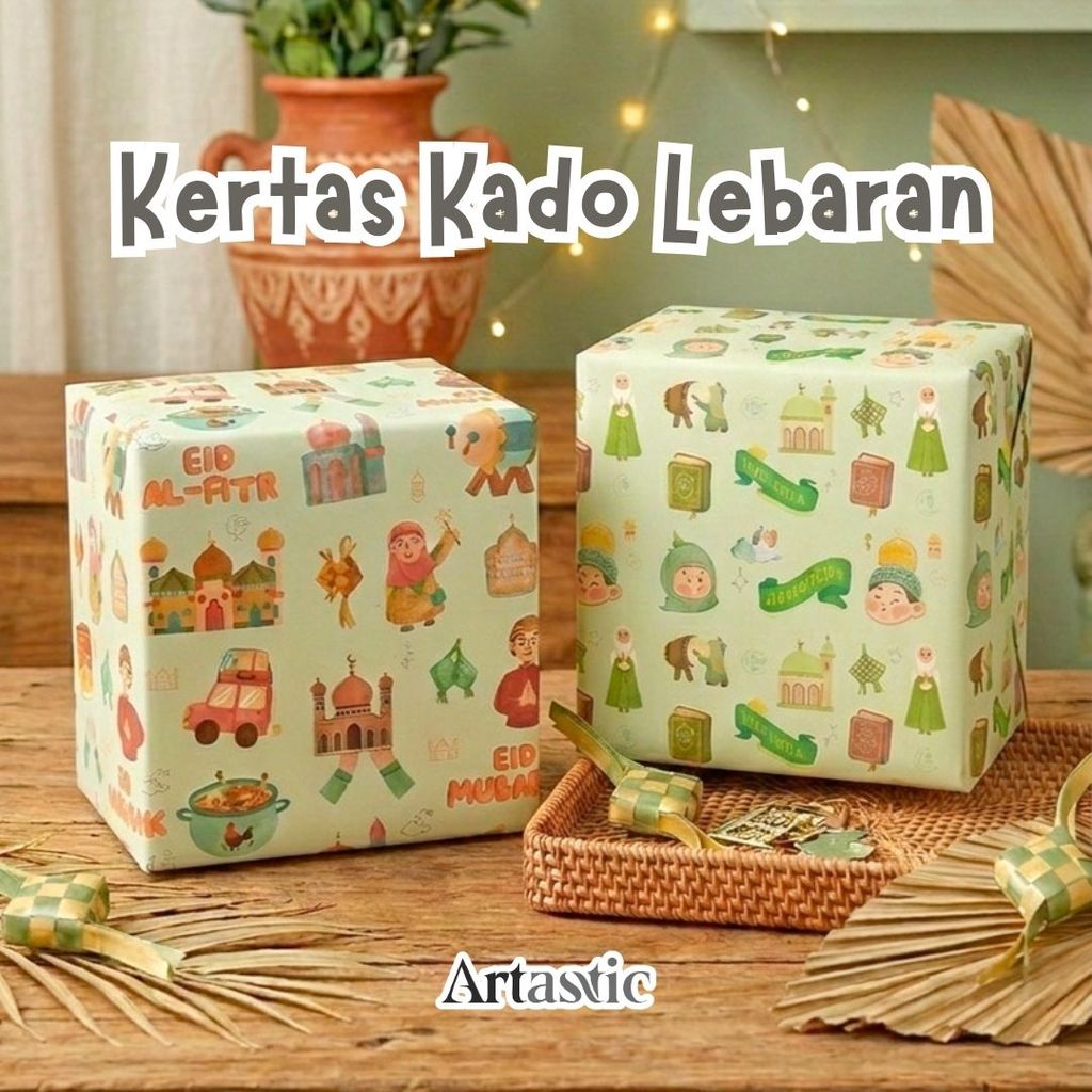 Kertas Kado Lebaran Aesthetic | Kertas Kado Lebaran Estetik | Kertas Kado Lebaran |Kertas Kado Murah