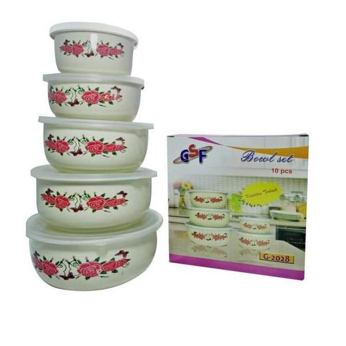 HOT SALE RANTANG SUSUN 5 MANGKOK SET BERANAK GSF MANGKUK PENYIMPANAN MAKANAN MOTIF BUNGA GSF / RANTA