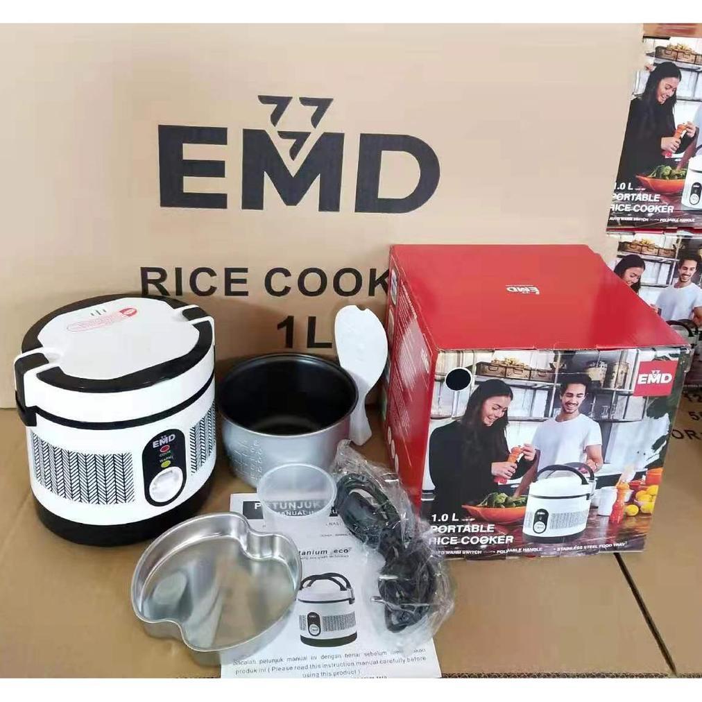 NEW PROMO PROMO 1L EMD777 Portable Mini Rice Cooker Electric Lunch Box Elektrik Super Cook Masak Nas