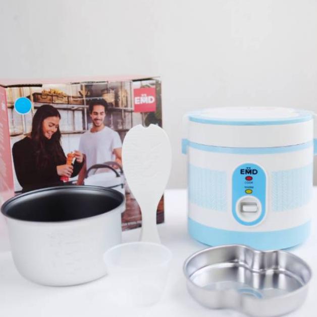 CUCI GUDANG PROMO 1L EMD777 Portable Mini Rice Cooker Electric Lunch Box Elektrik Super Cook Masak N