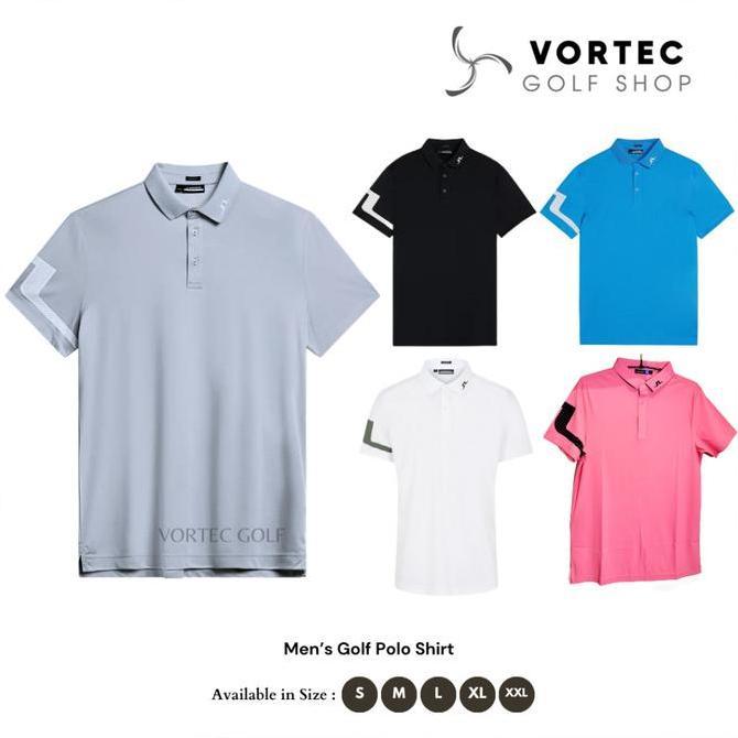 JL Men Golf Polo Shirt- Kaos Olahraga Golf Tennis Lari Paddle