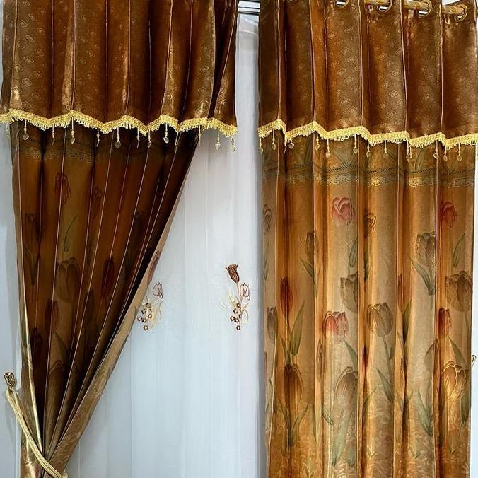 Gorden blackout poni tempel gorden pintu jendela minimalis