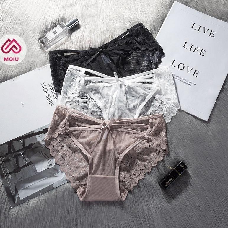 BIG PROMO MQIU - Celana Dalam Wanita Renda Seksi CD Renda g string wanita transparan tali samping Li