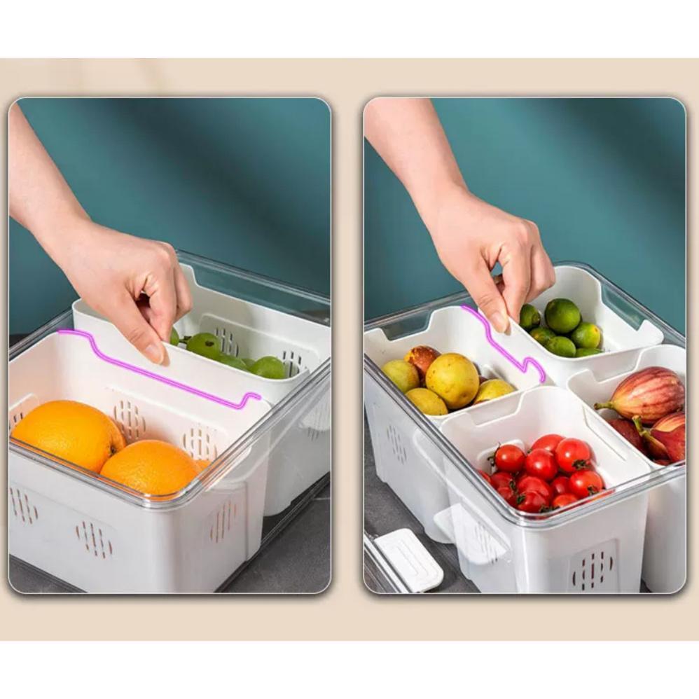 HOT DEALS FSB Container Kulkas Tempat Peyimpanan Kotak Penyimpanan Kulkas Rak Portabel Disegel Gespe