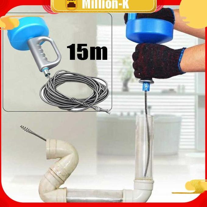 Pipe Cleaner 15 Meter Alat Kawat Pembersih Saluran Pipa Mampet Meter