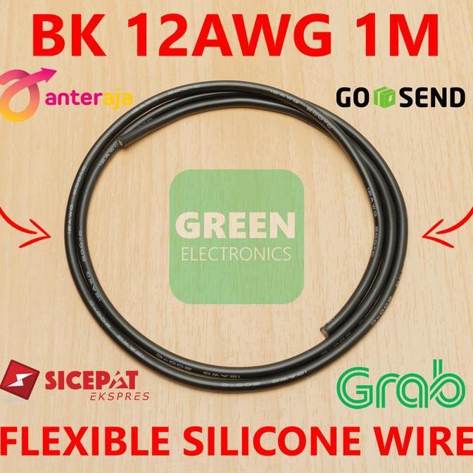 Kabel Cable AWG 12 AWG12 12AWG Silicone Wire Hitam Black terlaris