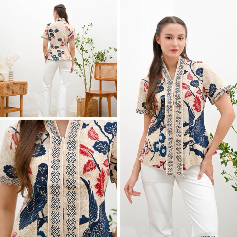TERLARIS Baju batik wanita / atasan batik cewek / seragam batik kantor / blouse katun batik modern 2