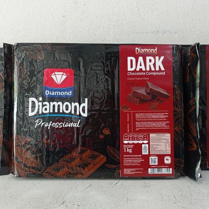 Diamond dark compound chocolate 1 kg | cokelat diamond | dark cokelat compound