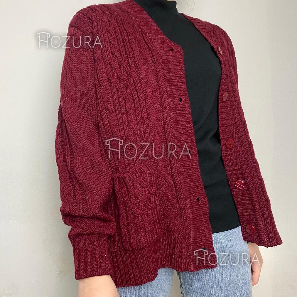 BESTPROMO HOZURA - CARDIGAN SWEATER RAJUT WANITA LANNA (BATTA) - CARDIGAN RAJUT JUMBO OVERSIZE TEBAL