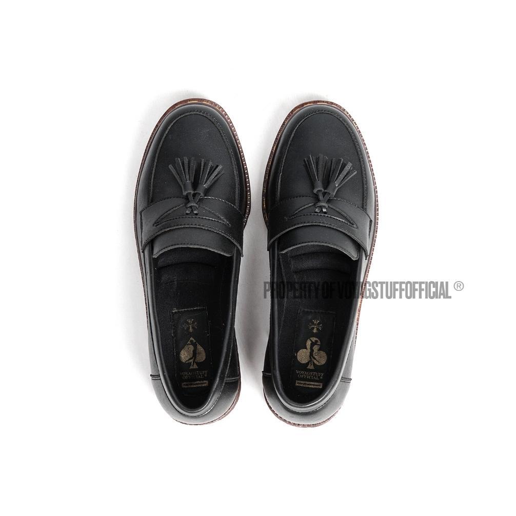 GARANSI Voyagstuffofficial - Penny Loafers Vava V1  Black Kulit Wanita