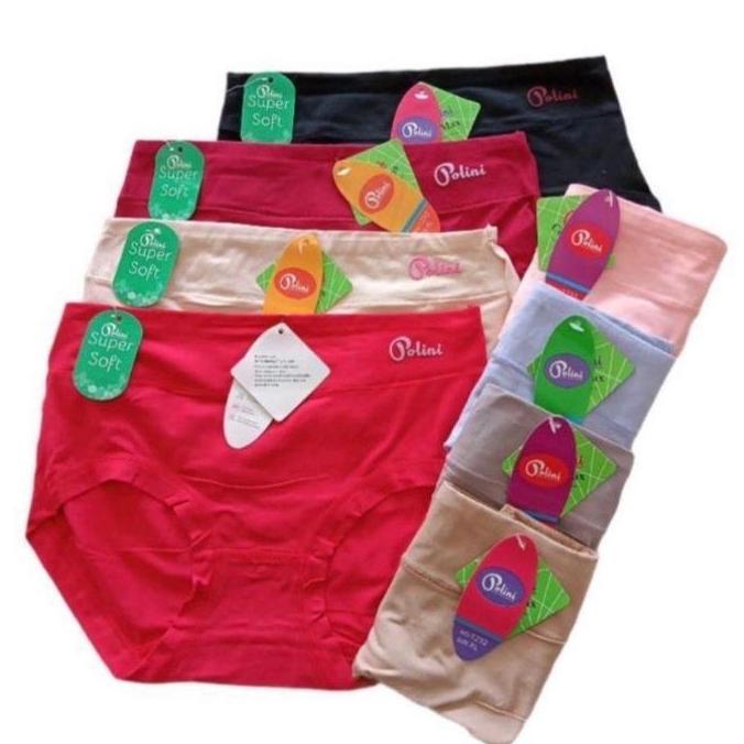 PR0M0 (6pcs) CD perempuan celana dalam wanita cewek POLINI 1241 1232 coolmax TERMURAH Lembut Dewasa 