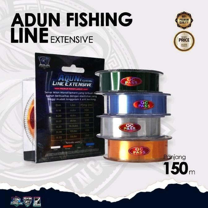 Senar Pancing Nilon Monofilament Adun Fishing Line Extensive 150m original
