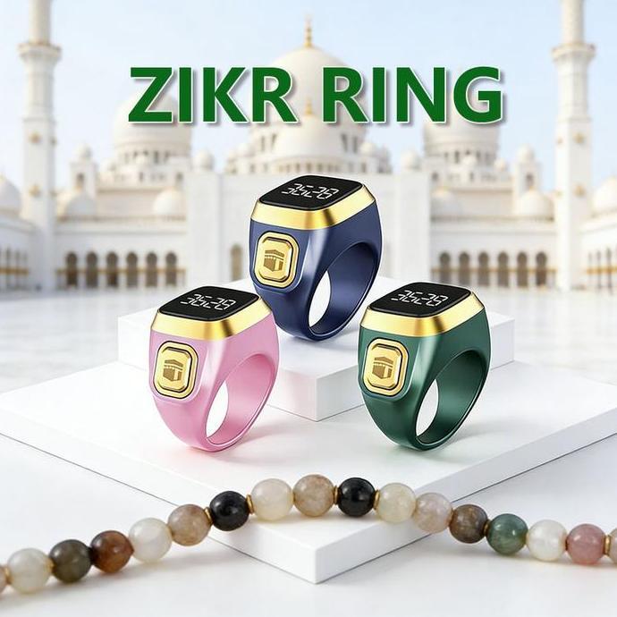 ZIKR RING Cincin D2 Tasbih Digital Hitung Zikir Harian Muslim Modern Baterai Tahan Lama Cincin