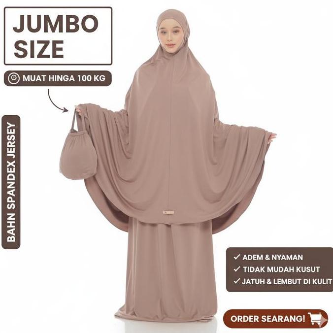 MAYSARON - Mukena Dewasa Jumbo Khadijah Menutup Dagu Jersey Premium Polos Calista Series