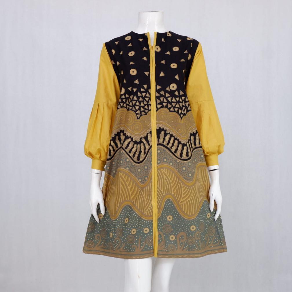 BIG PROMO ELZAEDA TUNIK BATIK WANITA MODERN JUMBO LD 120 130 140 | ATASAN BATIK BAJU KERJA BATIK MOD