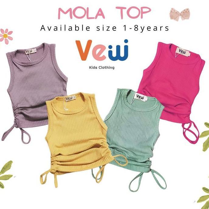 VEW - MOLA TOP - Atasan serut anak perempuan / tanktop serut anak Korean fashion / rib knit