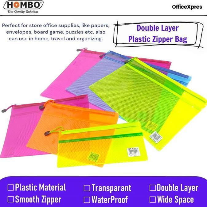 DERADUAJI Map Zipper Sleting / Ziper Bag Plastic / Map Sleting / Map Plastik 2 Layer / Double Layer 