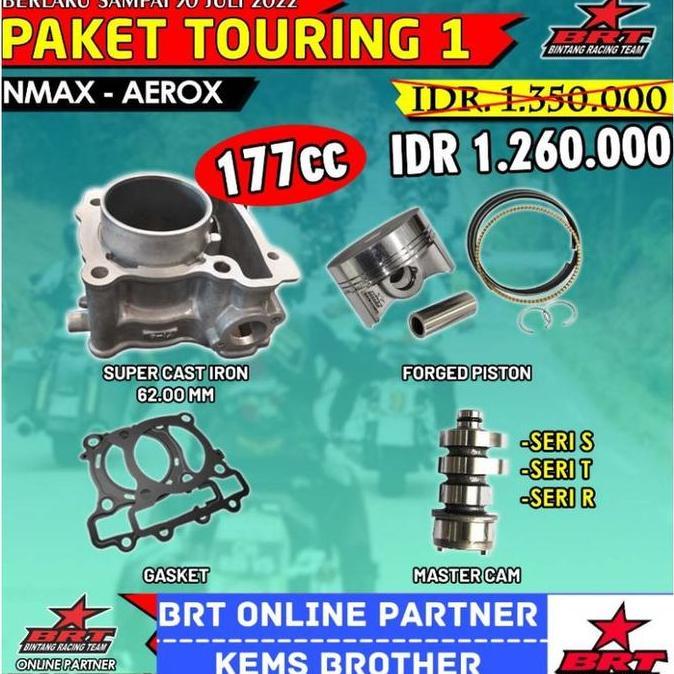 ZISIMAHE BLOK AEROX NMAX BRT PISTON 62MM PLUS MASTERCAM TOURING 1 Motor
