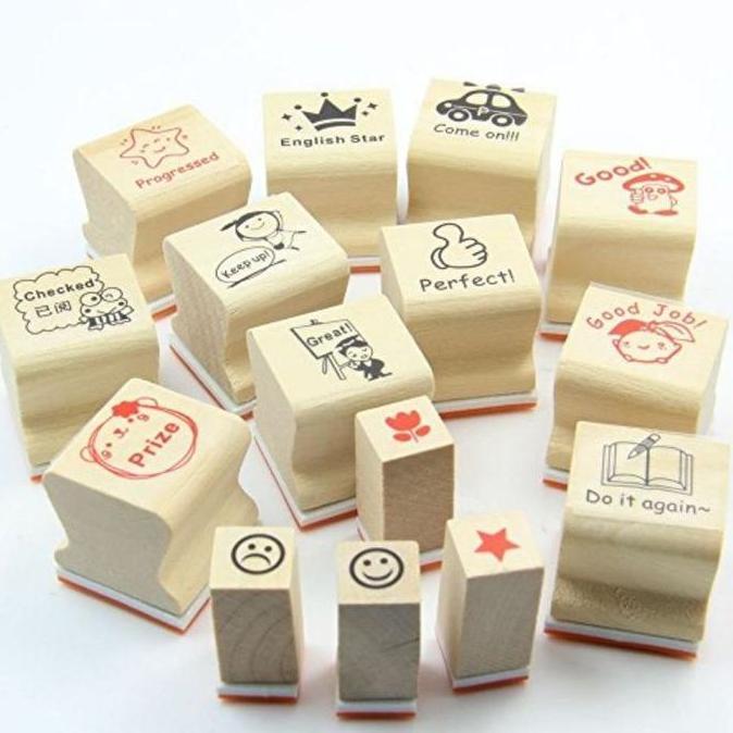 ZISIMAHE Stempel Penilaian Reward Anak Tk Stempel Emoji Reward Stempel Nilai Guru
