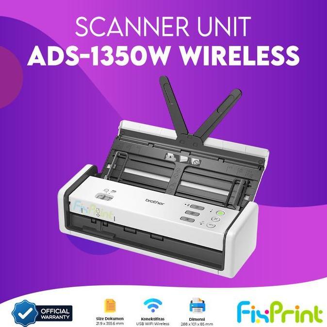 CHIYAQU Scanner Brother ADS-1350W ADS1350W Wifi Scanner Portable Mobile Document Scanner Duplex ADF 