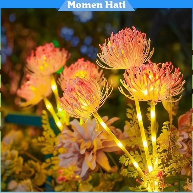 FRONGCHI Lampu Bunga Simulasi LED Lampu Berbentuk Bunga Tahan Air Surya Dekorasi Taman Lentera