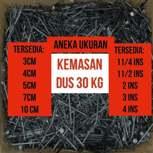 Paku Kayu 3Cm 4Cm 5Cm 7Cm 10Cm Dus 30Kg Paku Kayu Paku Reng Paku Kaso Paku Seri Dusan