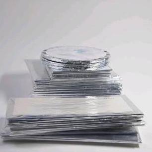 (1pcs) Alas Tatakan Kue Triplek Silver Bulat Kotak 50-60cm