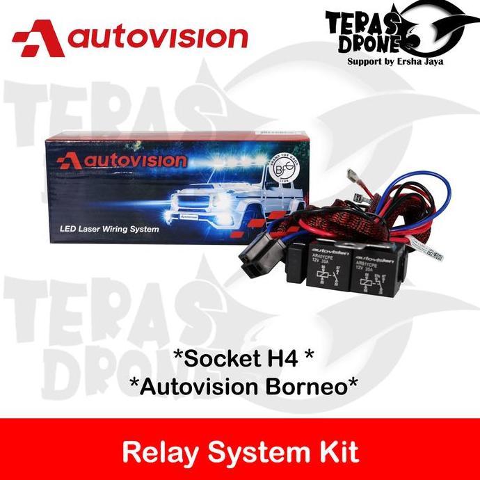 Kabel Relay Autovision Komplit Untuk Lampu H4 Mobil Motor - Relay Lampu Tembak Autovision