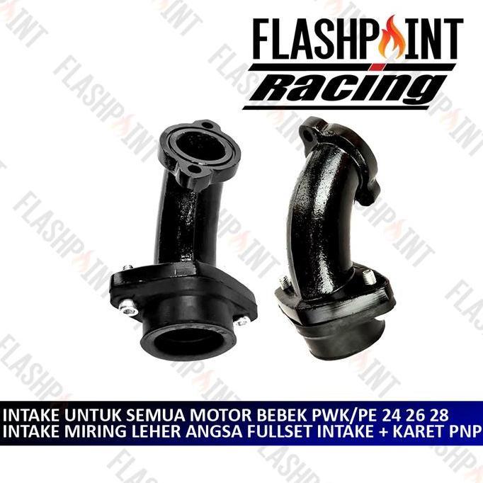 Intake Manifold Intek Miring Putar Leher Angsa 24 26 28 Untuk Semua Motor Bebek Smash Supra Grand Re