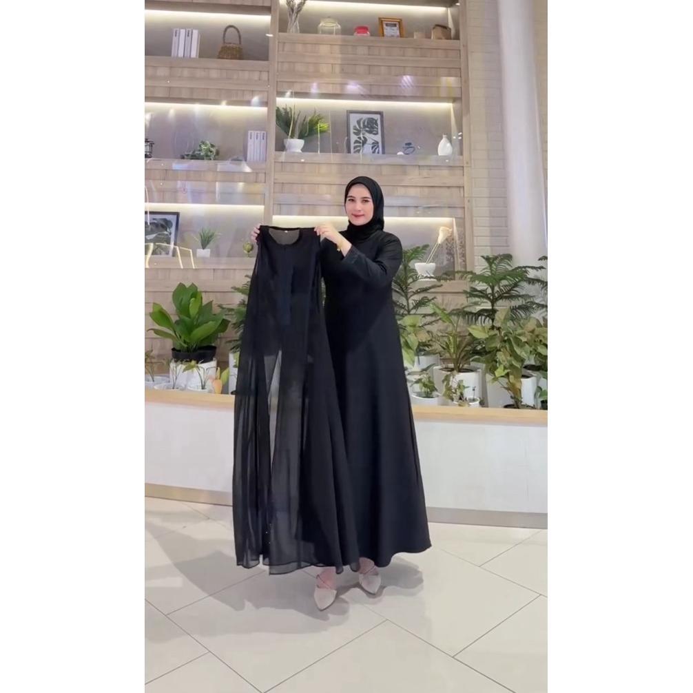 Terlaris Gamis Abaya Turki Rompi Lepas Pasang Hitam Kombinasi Bordir Terbaru 2026 Terlaris