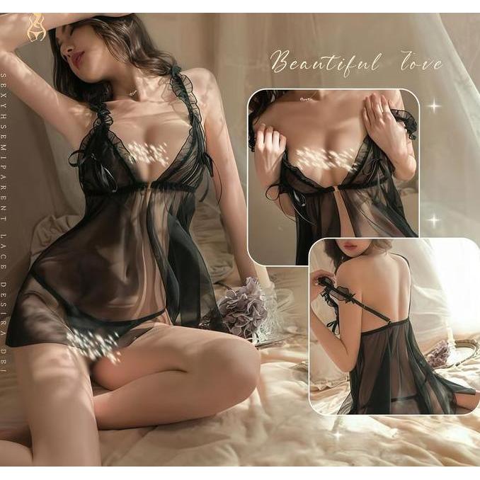 Sexy Lingerie Dress Transparan Baju Tidur Lingerie Wanita / Lingerie Sexy Wanita / Baju Tidur Haram 