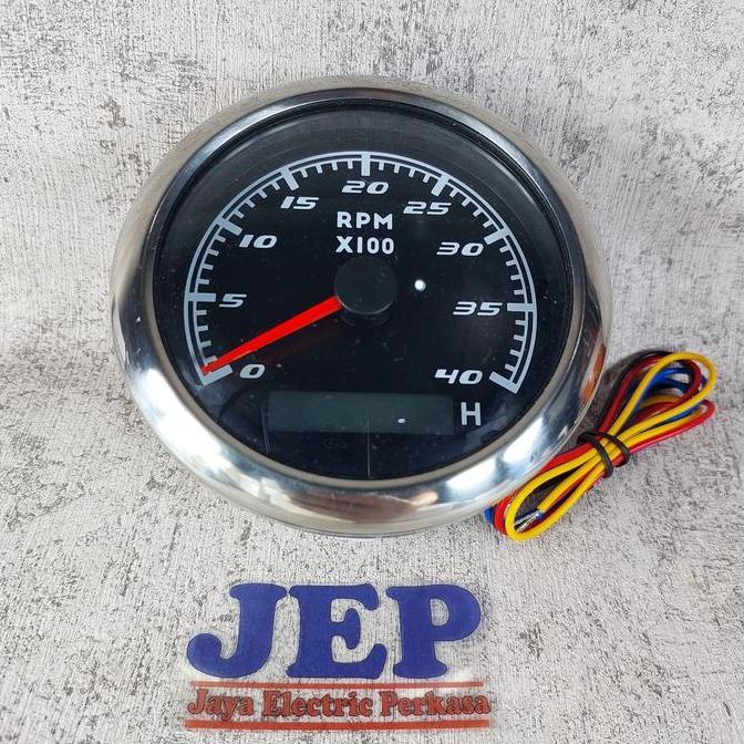 TERBARU - Tachometer IP67 Genset RPM Meter 4000 RPM 12V / 24V  Tachometer with Hour meter VDO / RPM 
