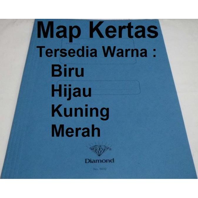 Cod,Bisa- Map Kertas Diamond Polos 5002 Biru Hijau Kuning Merah 1Pack Isi 50Pcs Bagus Murah Ready St