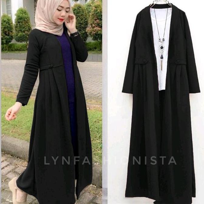 Long Cardigan Panjang Outer Wanita Muslimah Jeruk Tebal Adem/Vika