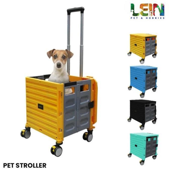 Pet Stroller Troli Lipat Anjing Kucing / Pet Trolley Dog Stroller