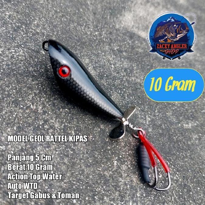 Geol Rattel Kipas Umpan Casting Gabus Toman Raz Lure ready