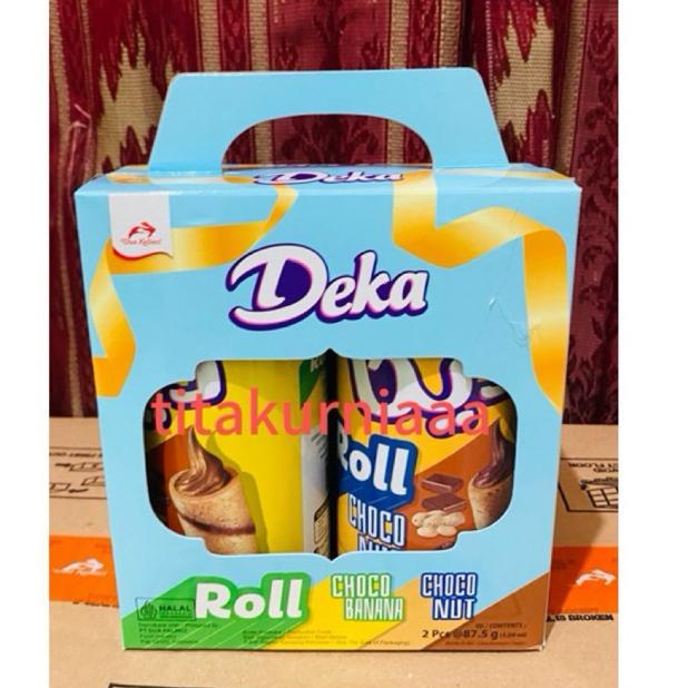 RAVIERACOLLCET DEKA WAFER ROLL HAMPERS PARCEL PAKET LEBARAN KALENG 2 X 75GR ORIGINAL