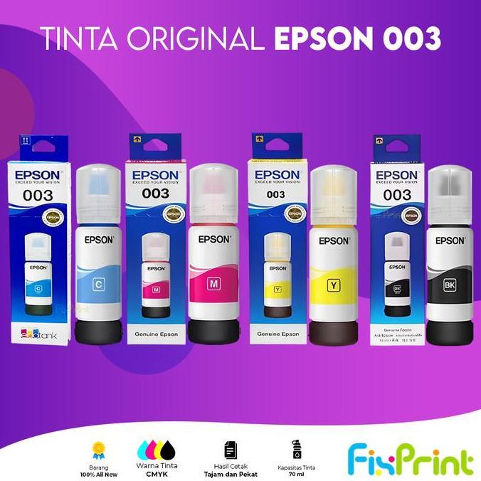 Epson 003 Black C13T00V199 Tinta Cartridge Printer L1110 L3110 L3150