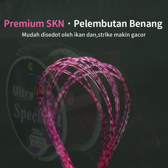 Bingolife Ultra Siluman - Senar Pancing Monofilament Nylon Jerman Grade Terbaik - Panjang 300m Warna