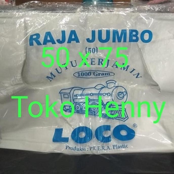 Newstockcik- Kantong Kresek 50X75 ...  Loco Putih Raja Jumbo ... Ukuran 50 X 75 ...  Berat  1.000 Gr