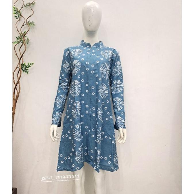 Tunik Batik Biron 199 - Tunik Batik Modern - Tunik Batik Busui - Tunik Batik Terbaru Hampir Habis