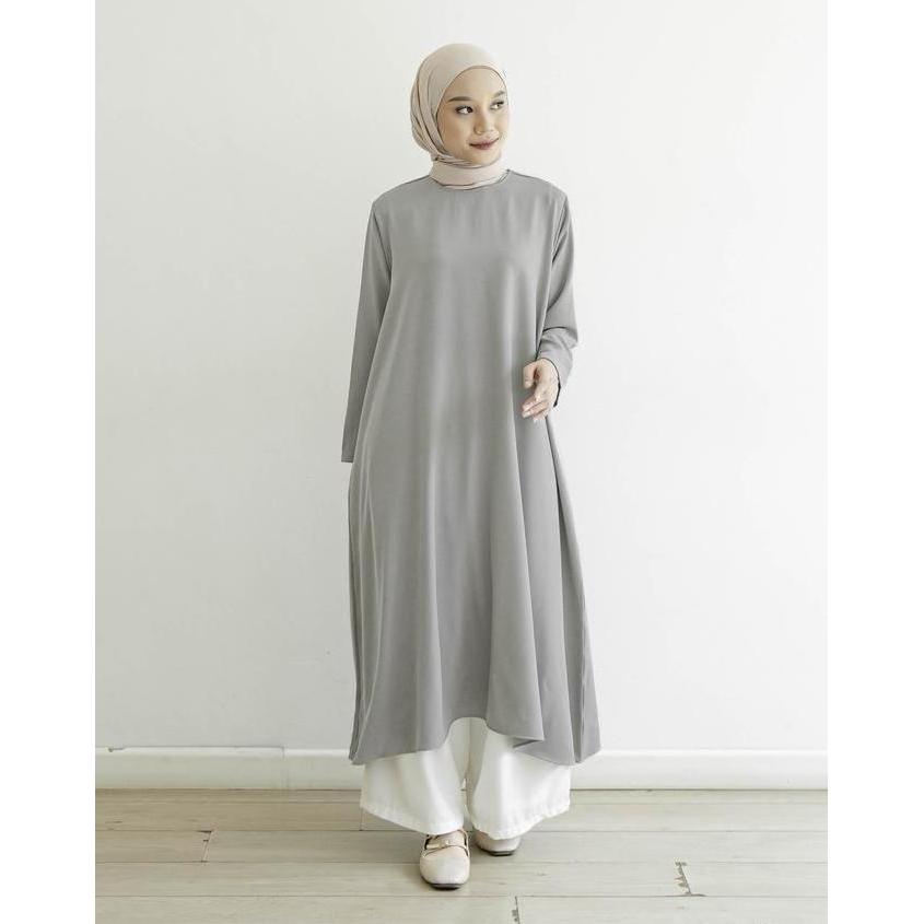 MISTYVORI | Irene Tunik Baju Wanita Basic Anti Kusut Polos Muslim Panjang Katun Soft Simple Formal A