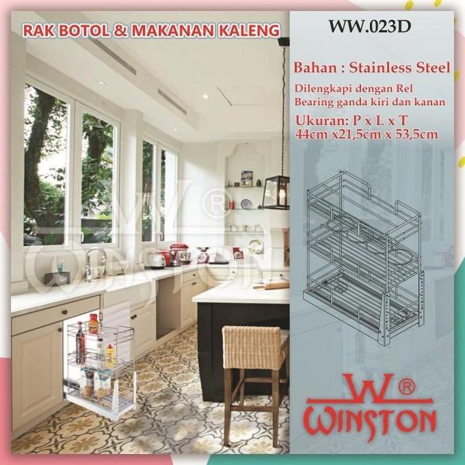 PRO Rak Piring Rak Botol Stainless Winston WW 023D for Kitchen Cabinet