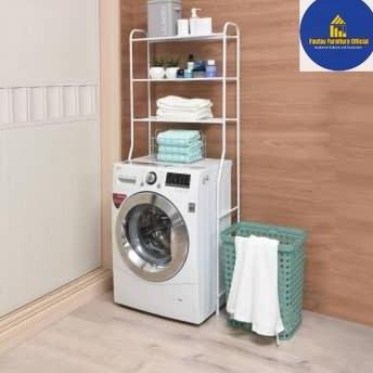 Rak Besi Untuk Atas Mesin Cuci 3 Tingkat Minimalis _ Putih