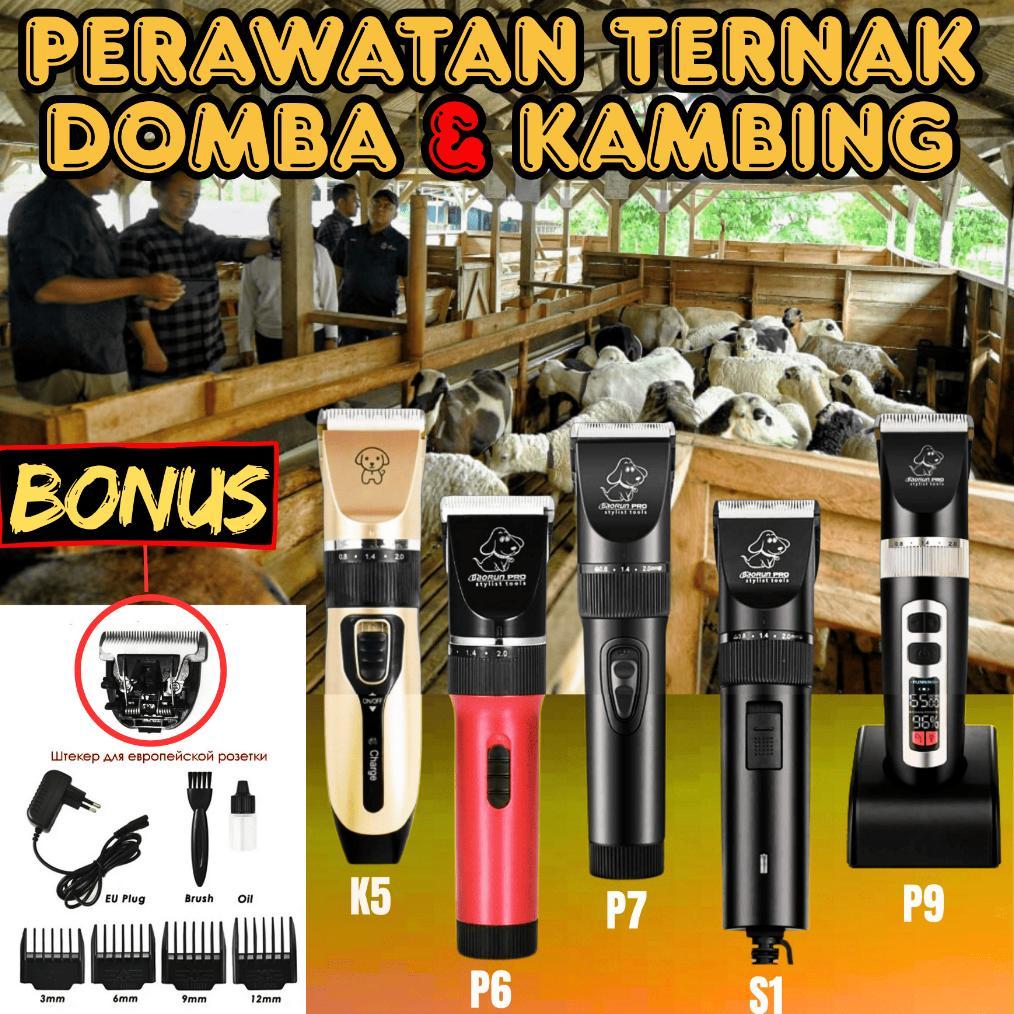 PUCUK PAKET LENGKAP BAORUN Mesin Alat Cukur Bulu kambing domba tanpa kabel di cas Elektrik Hewan